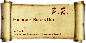 Puchner Ruszalka névjegykártya